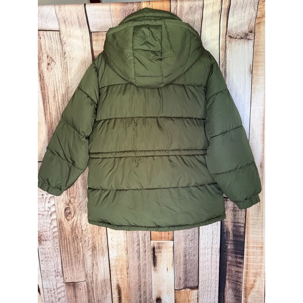 Michael Kors Jacket Hooded Puffer Water Resistant Olive Green Coat Hood XXL NWOT